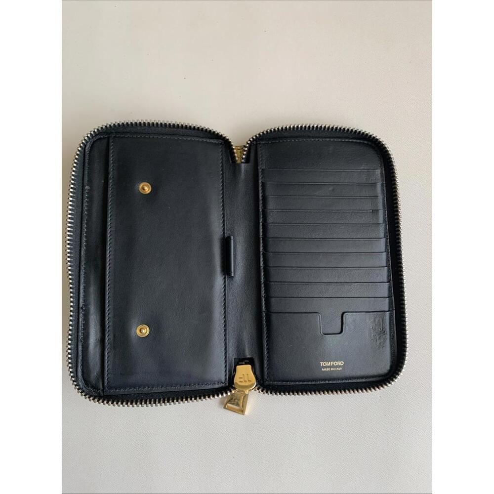 Authentic Tom Ford Metallic Python Zip Around Wal… - image 4